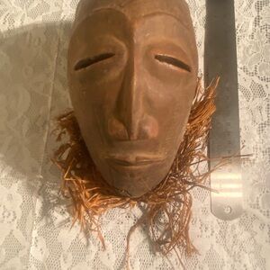 Antique African Primitive Tribal Wood Face Mask Hand Carved Ethnographic Art 8"